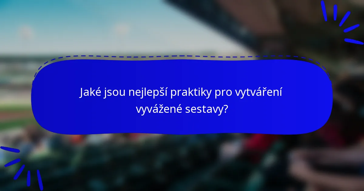 Jaké jsou nejlepší praktiky pro vytváření vyvážené sestavy?